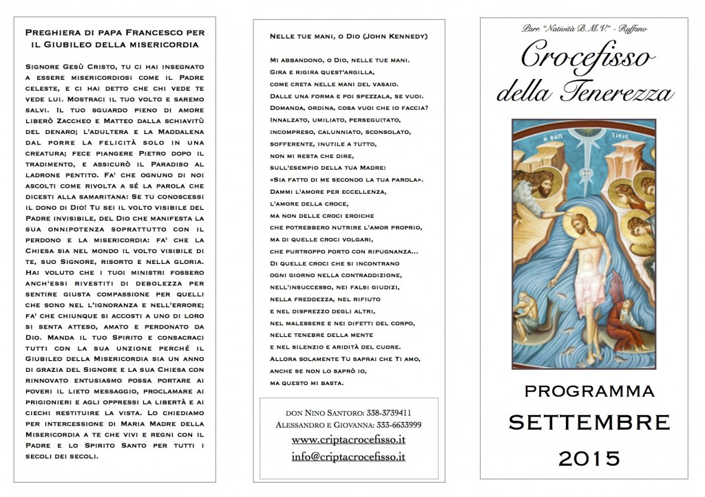 PROGRAMMA SETTEMBRE 2015 - 2